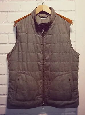 Peter Millar Wool Lamb Suede Full Zip Vest Grey Brown Mens XL • $79.99