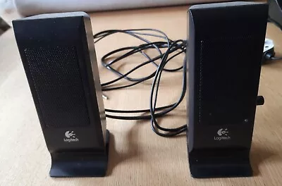 Logitech S-100 Black Powered Computer Speakers Good Working Order • £0.99