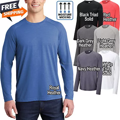 Mens Tri Blend Soft Moisture Wicking T-Shirt Long Sleeve Raglan Tee XS-4XL NEW! • $16.99