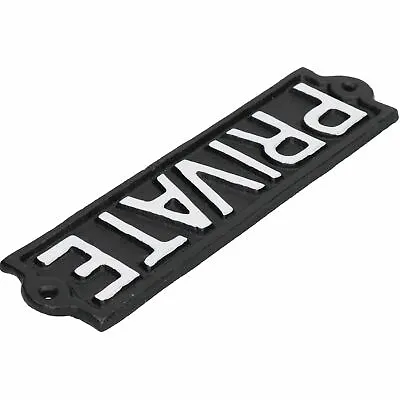 Private Black Sign Cast Iron Sign Plaque Door Wall House Gate Garden Office • £8.62