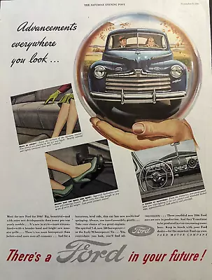 Ford Auto Theres A Ford In Your Future Ford Motor Company Vintage Print Ad 1945. • $12.99