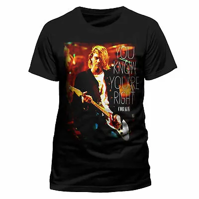 Kurt Cobain Right Licensed Nirvana Tee T-Shirt In Utero Nevermind Men • $50.74