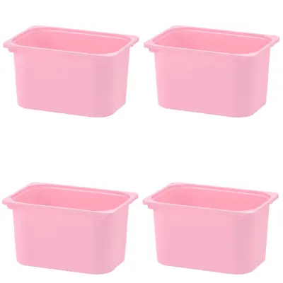 4× IKEA Pink TROFAST Plastic Storage Unit Boxes Kids Toys Play Boxes 42x30x23 Cm • £31.65