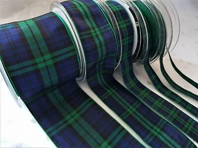 Berisfords BLACKWATCH TARTAN Ribbon Scottish Approved Design- 7 10 16 25 40 70mm • £2.15