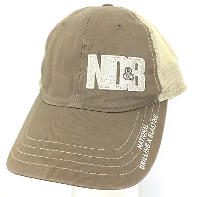 National Drilling Blasting Hat Spell Out Script Logo Mesh Snap Back Baseball Cap • $22.39