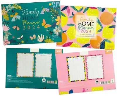 2024 Family Home Planner A3 5 Column Monthly Calendar Organizer Owl Butterflies • £3.59