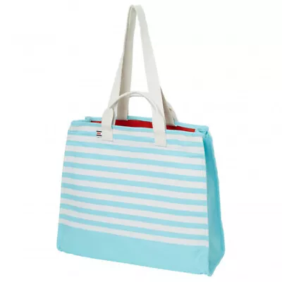 Helly Hansen Marine Tote Bag Purse Glacier Blue Stripe Beach Shopping Holiday • £38.99