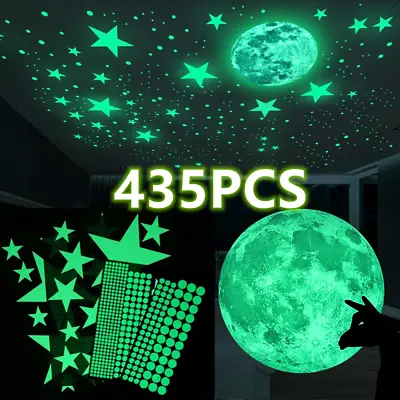435Pcs Glow In The Dark Luminous Stars And Moon Planet Space Wall Stickers Decor • $8.80