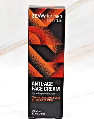 ZEW For Men Anti-aging Face Cream Black Chaga & Squalane Oily & Combination Skin • $19.98