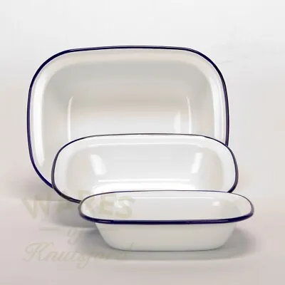 Falcon White Enamel Steak Pie Dish Pudding Baking Oblong Bake Oven Tin Ashet New • £12.95