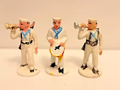 Mexican Navy Sailors (3) At March W/ Trumpet & Drums Mexico Marx Beton Lido  • $1