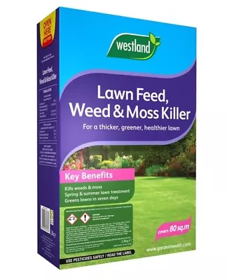 New Garden Westland Lawn Feed Weed & Moss Killer Cover 80sqm • £14.99