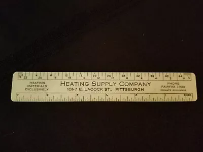 Pittsburgh Heating Supply Company Vintage Plastic Advertising Ruler 6 Inch • $7