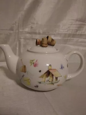 Marjolein Bastin Teapot~Birdhouse- Birds-Gardening-Flower Pots ~ 22 Oz • $18.95