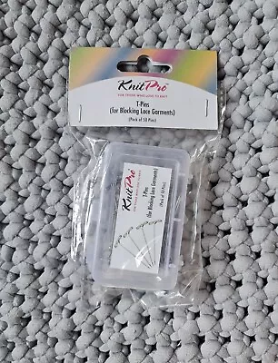 KnitPro Lace Blocking T-Pins Pack Of X50 - Plastic Storage Case Crochet Knitting • £1.50