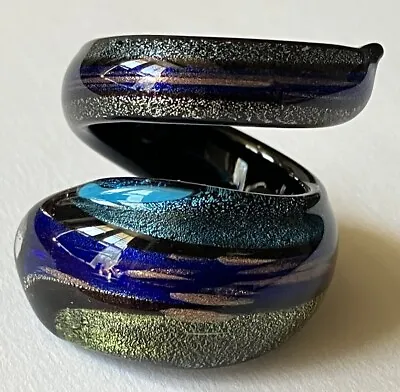 Vintage Modernist Murino Art Glass Snake Ring • $26.97