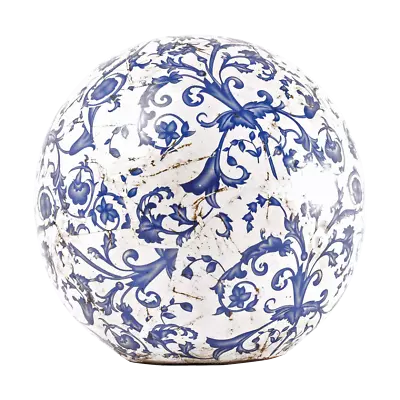 Ceramic Ball Floral Pattern Garden Outdoor Decor -  18 Cm Diameter • £24.41