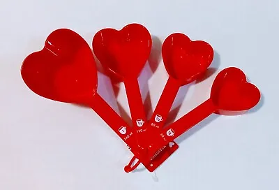 Valentine’s 4pc Set Red Or Pink Heart Shaped Measuring Cups (7.5x 3.5 ) • $12.99