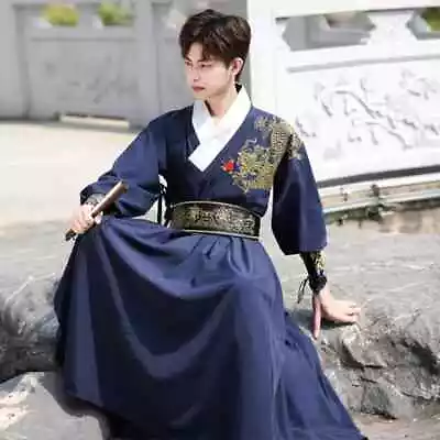 Men Ancient Chinese Hanfu Gown Carnival&Halloween Cosplay Costume Hanfu Outfit • $128.51