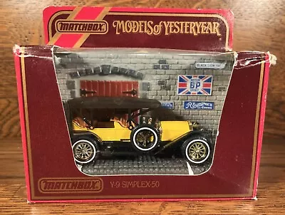 Matchbox Models Of Yesteryear Y9 1912 Simplex 50 W/ Diorama Display • $6.50