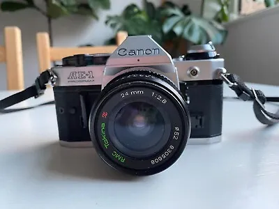 Canon AE-1  Program 35mm SLR Film Camera & RMC Tokina 24mm F2.8 Camera Lens • £150