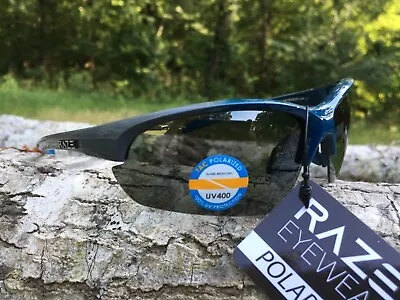 RAZE  Sunglasses S Wave HDP Smoke Polarized Gray Blue Like Maxx Domain • $17.95