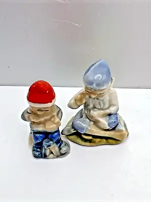 Vintage Set Of 2 Wade Whimsies Lucky Fairy Folk Leprechauns Gnomes Pixies • $24