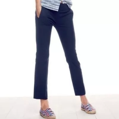 J. Crew Mid-Rise Straight Twill Ankle Trouser Pant Business Minimalist Navy 0 • $21