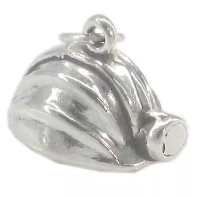 Miner Caver Helmet With Lamp Sterling Silver Charm Caving Mining Charms- • $68.75