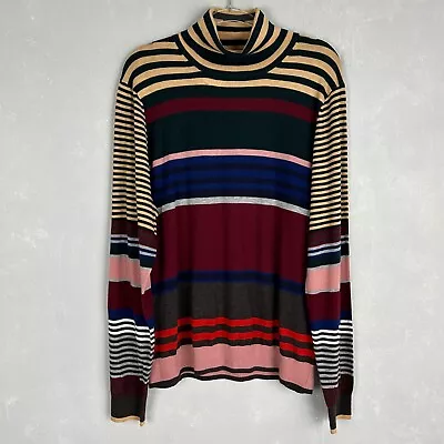 Paisley & Gray Men's Size XXL Turtleneck Sweater Striped Colorful Wool Blend NEW • $24.99