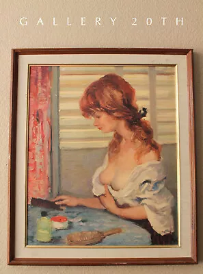 Rare! Mid Century Modern Marcel Dyf Print! Girl Boudoir Wall Art 1950's French • $1100