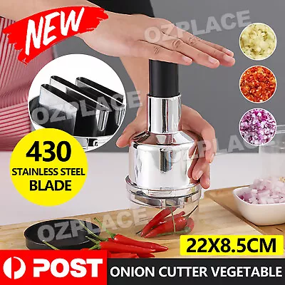 Onion Cutter Chopper Slicer Pressing Stainless Vegetable Garlic Kitchen A • $11.95