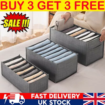 7/9 Grids Clothes Jeans Pants Storage Bag Drawer Mesh Divider Organizer Boxes UK • £5.19