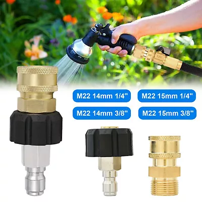 M22-14/15mm To 3/8  Or 1/4  Quick Release Connector Hose Adapter Pressure Washer • £8.59