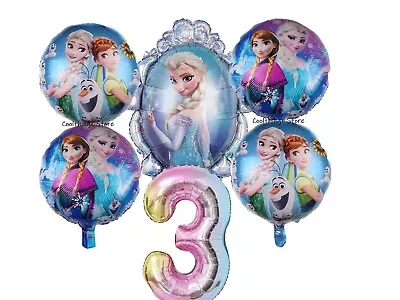 FROZEN Elsa Balloon Set For 3rd Birthday Party Princess Elsa Anna Age 3 Balloons • £8.99