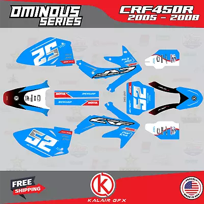 Graphics Kit For HONDA CRF450R (2005-2008) OMINOUS-CYAN • $96.99