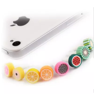 MIXED FRUIT 3.5mm Jack Earphone/mic Dust Plug Port Cap FOR Apple Iphone 4S 5C 6 • $6.90