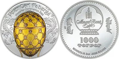 1000 Togrog Mongolia 2024 - Faberge' Egg 2024 • £44.03