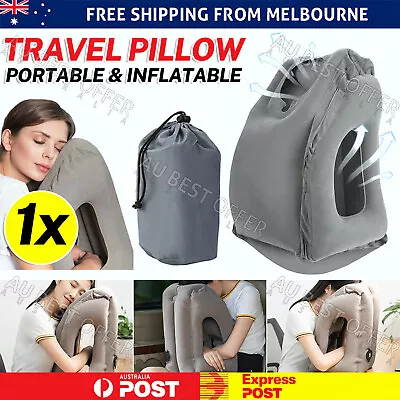 $16.79 • Buy Inflatable Air Cushion Travel Pillow For Airplane Office Nap Neck Head Chin AU