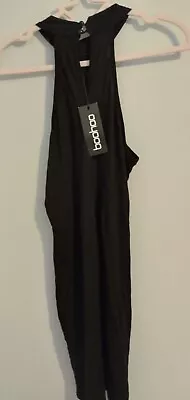 Boohoo Black Stretchy Halter Neck Collar Dress Size M/L BNWT • £4