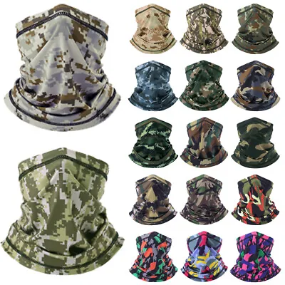 Tactical Balaclava Camo Neck Gaiter Face Mask Scarf Breathable Bandana Cover US • $2.93