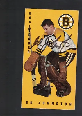 Ed Johnston Boston Bruins 1994 Parkhurst Signed Tall Boy Card W/Our COA  • $8