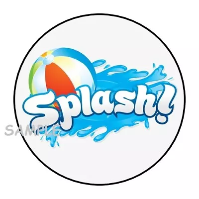 30 Pool Party Envelope Seals Labels Stickers 1.5  Round Birthday Favors • $2.64