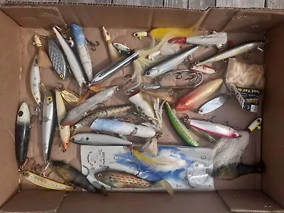 Used Fishing Lure Lot.  Plugs Spoons Plastics.  Striped Bass Largemouth Snook • $20.50