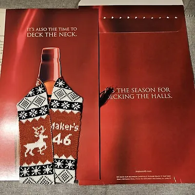 Makers Mark Bourbon Deck The Neck Holiday Bottle Scarf 46 Ambassador Gift NEW • $10