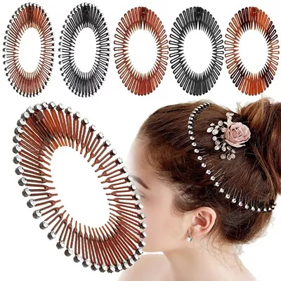 1pc Zig Zag Headband Comb Flexi Hair Grip Alice Style Stretchy Sport Fashion • £3.79