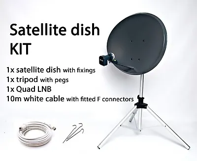 Sky Satellite Zone 2 80cm Dish LNB Tripod Portable Camping Caravan Freesat KIT • £92.99