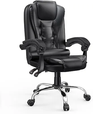 Executive Home Office Chair PU Leather Desk Chair Recliner Computer Gaming Chair • £83.99