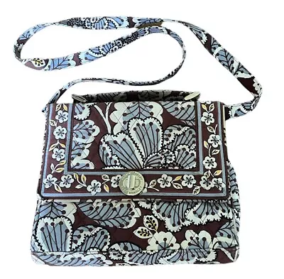 Vera Bradley Julia Slate Blooms Convertible Handbag To Shoulder Bag Turn Lock • $15.29