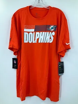 Miami Dolphins Team Issued Orange Nike Dri-fit Short Sleeve Shirt New W Tags 2xl • $22.99